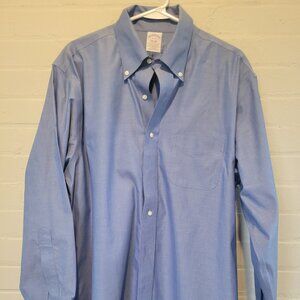 Brooks Brothers The Original Polo Shirt Traditional Fit Blue Non-Iron 16-33